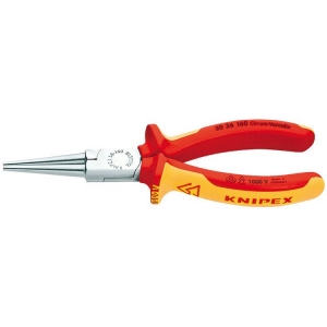 Knipex 30 36 160 Pliers Long Nose Round Jaws chrome-plated 160mm VDE